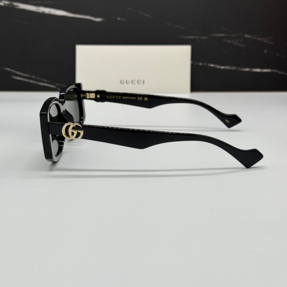 NEW GUCCI SUNGLASSES, AUTHENTIC BLACK GEOMETRIC GUCCI WOMEN EYWEAR - Picture 8 of 14
